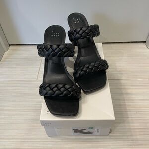 A New Day Women's Black Double Braided Sandals